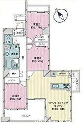 ライオンズステージ関内メダリオン 3SLDKの間取図画像