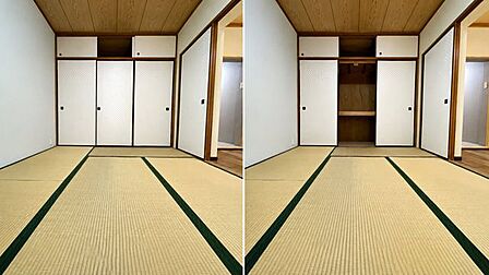 【和室の押入れ収納】一間サイズの押入れを備えた収納力のある設計。中段付きで整理しやすく、布団や衣類、季節用品などをすっきり収納できます。