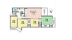 メゾンドール池田五月山東 4DKの間取図画像
