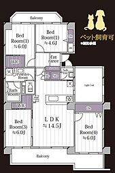 ロイヤルヒルズ上大岡1号棟 4LDKの間取図画像