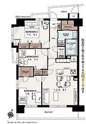 横浜南太田ホームズ 3LDKの間取図画像