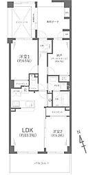 サンクタス横濱三ツ沢公園 2SLDKの間取図画像