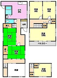 松ケ丘中町戸建 6DKの間取り
