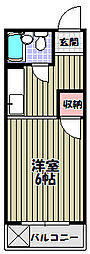 ハイツタキダニ 3階1Kの間取り