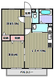 エスポワール2C 2LDKの間取図画像