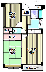 エルベ深井 2LDKの間取図画像