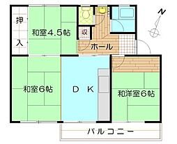狭山住宅28号棟 3DKの間取図画像