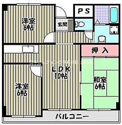ジョイフル昭栄 3LDKの間取図画像