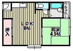 正栄ビル 1LDKの間取図画像
