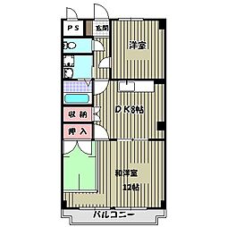 アーネットスタシオン大阪狭山 2DKの間取図画像
