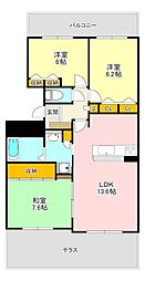 エバーランドシティ新・泉北4番館 3LDKの間取図画像