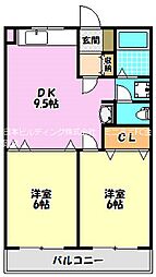 メゾン・ド・タカ 2DKの間取図画像