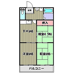 クレインストリート松本 3DKの間取図画像
