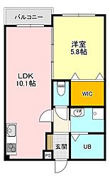 プラザ 1LDKの間取図画像