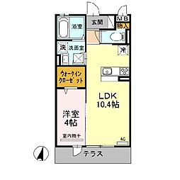 ディイゾラ北野田 1LDKの間取図画像