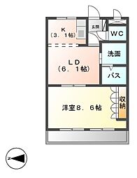 ライブリーハイム 1LDKの間取図画像