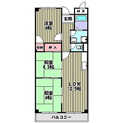 ドミール仲谷向陽台1号館 3LDKの間取図画像