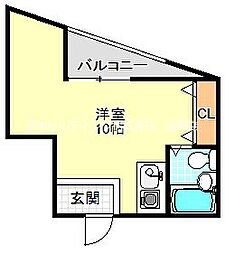 フェローズ21 ワンルームの間取図画像