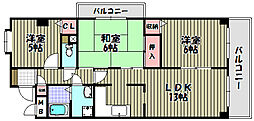 アルシモンテ滝谷 3LDKの間取図画像