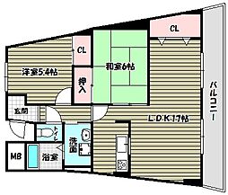 エスポアール岩根 2LDKの間取図画像