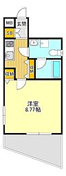 プロスパーハイツ深井 1Kの間取図画像