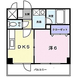 トリニティーグレース 1DKの間取図画像