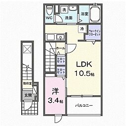シャンブル06 1LDKの間取図画像