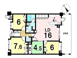ロイヤルアーク滝ノ水クレッセ 4LDKの間取図画像