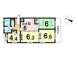ライオンズマンション左京山 4DKの間取図画像