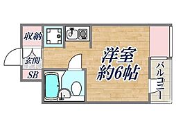 シティコア夙川 ワンルームの間取図画像