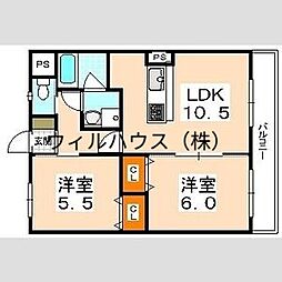 ヴィスタシア 2LDKの間取図画像