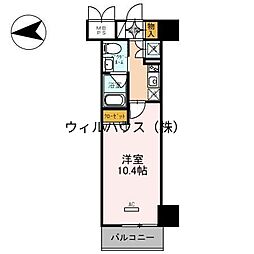 フェニックスレジデンス堺東 1Kの間取図画像