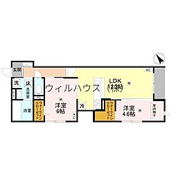 Porto Sereno 2LDKの間取図画像