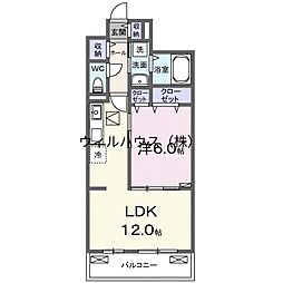堺市北区北花田町4丁アパート 1LDKの間取図画像