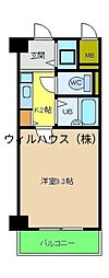パルファン梅北 1Kの間取図画像