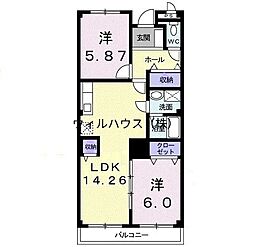 フジグランドコーポ 2LDKの間取図画像