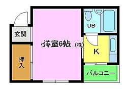 ジョイフル堺 1Kの間取図画像