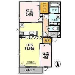 アルテ・リーベ2 2LDKの間取図画像