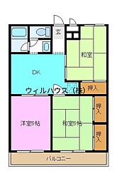 モアクレスト綾園 3DKの間取図画像