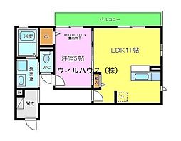 フレア 1LDKの間取図画像