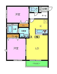 メゾンエイト 1SLDKの間取図画像