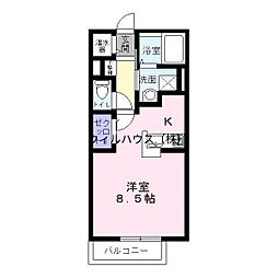 ボナールハイツ 1Kの間取図画像