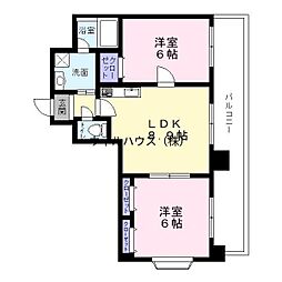 ナニワヒルズ 2LDKの間取図画像