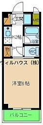 6月のココロ 1Kの間取図画像