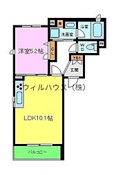 シャーメゾンRicco 1LDKの間取図画像
