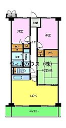 フルール香ケ丘 2SLDKの間取図画像