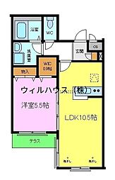 アンジェリーク 1LDKの間取図画像