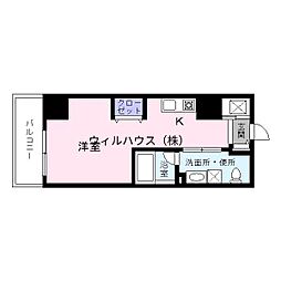 ウィズイン北花田 1Kの間取図画像