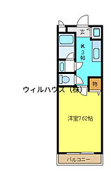 モンターニャ・アイ 1Kの間取図画像