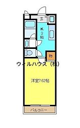 モンターニャ・アイ 1Kの間取図画像